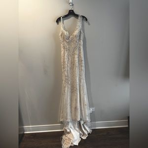 Beaded Mermaid Backless Wedding Gown